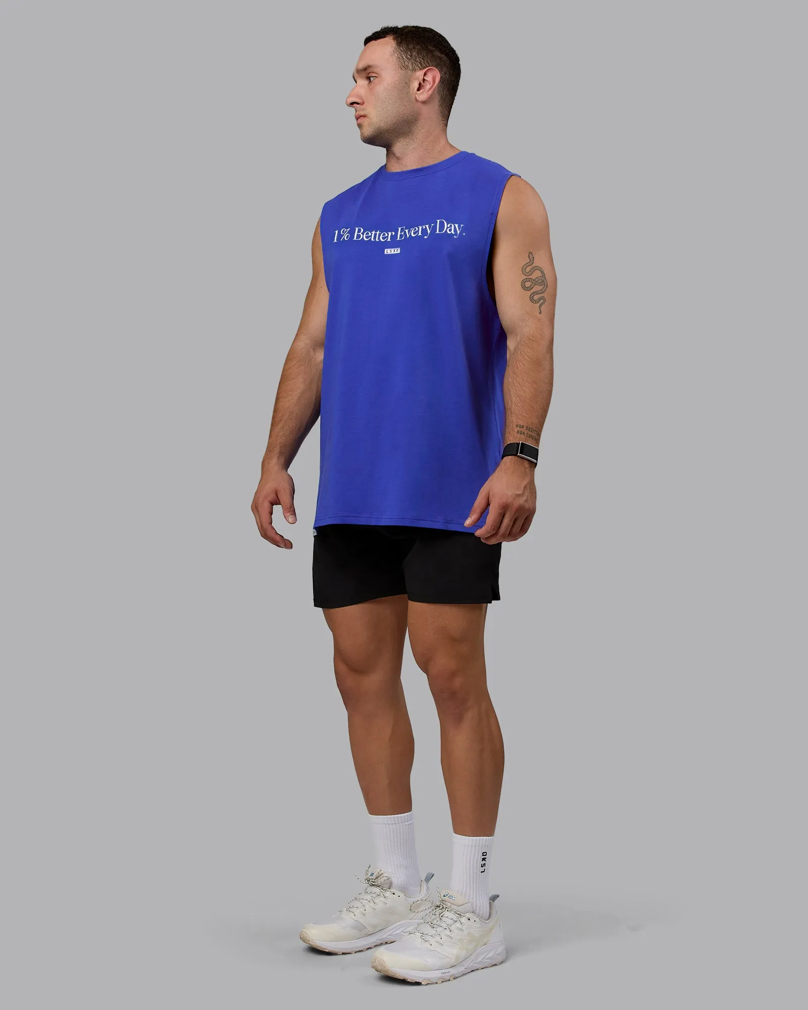 1% Better FLXCotton Training Fit Tank - Power Cobalt