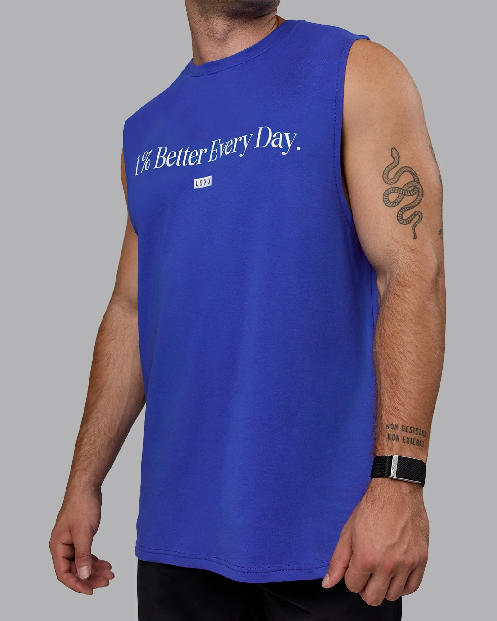 1% Better FLXCotton Training Fit Tank - Power Cobalt
