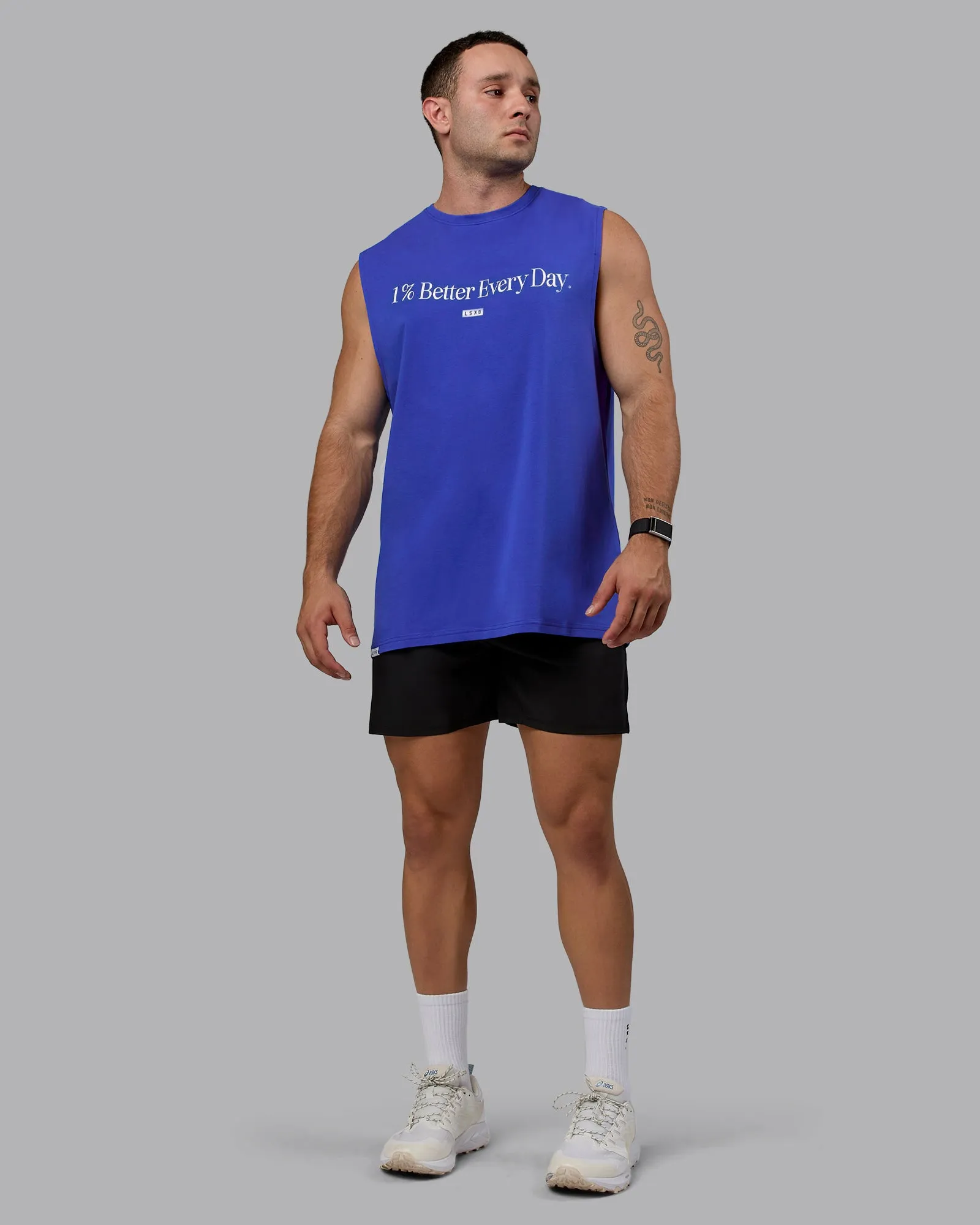 1% Better FLXCotton Training Fit Tank - Power Cobalt
