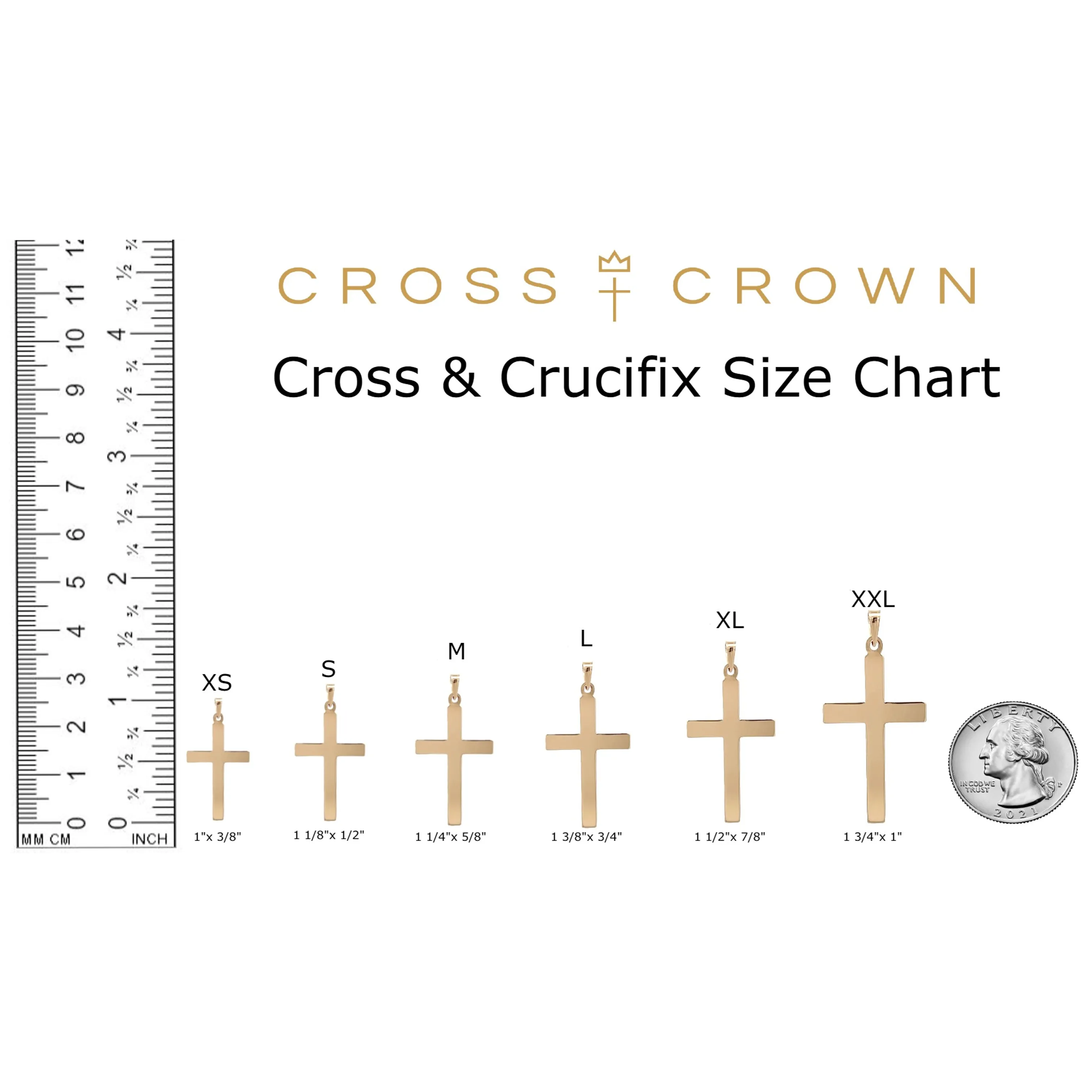 14K YELLOW GOLD WITH RHODIUM DESIGN CROSS PENDANT
