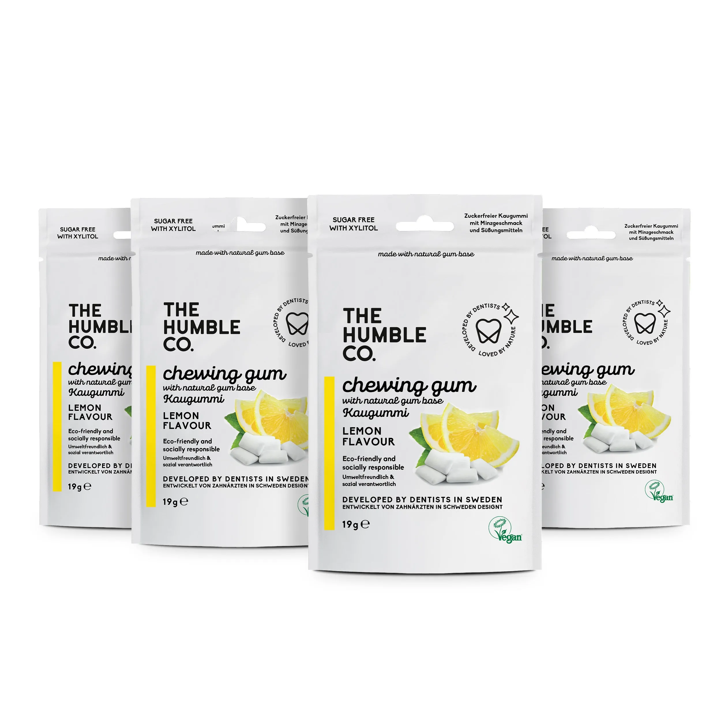 4x Natural Chewing Gum - Lemon