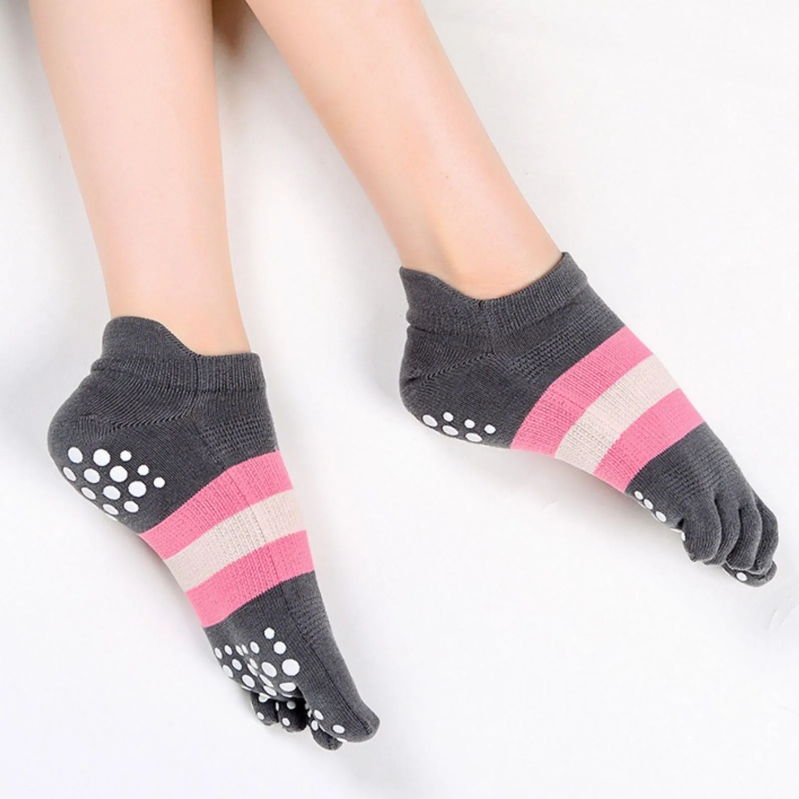 Anti Slip 3 Pairs Yoga No show Toe Socks
