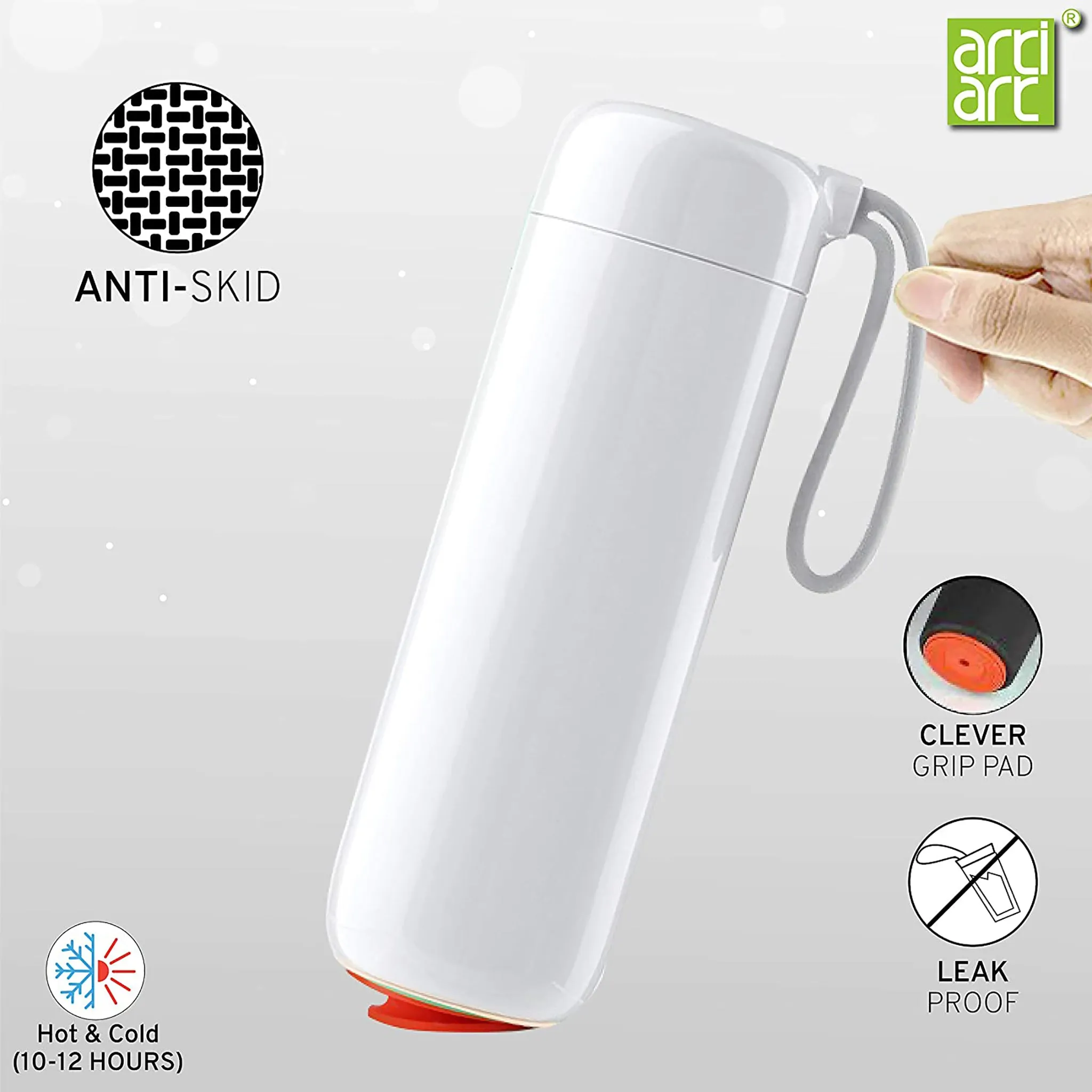 Artiart Cloud Bottle, Stainless Steel, Suction, with Fruit Infuser and twist open lid
