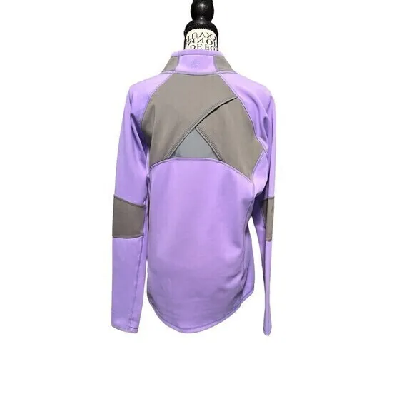 Athleta large long sleeve‎ 3/4 Front Zip, Lavender ￼front Zip Pocket Hi …