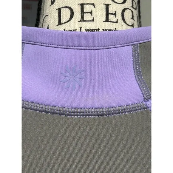Athleta large long sleeve‎ 3/4 Front Zip, Lavender ￼front Zip Pocket Hi …