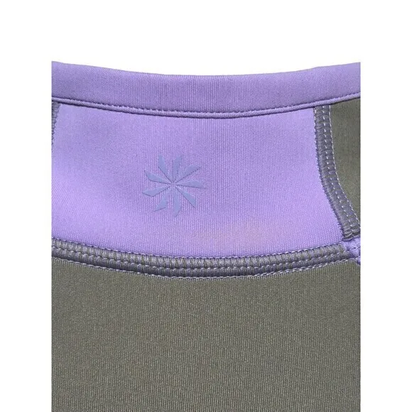 Athleta large long sleeve‎ 3/4 Front Zip, Lavender ￼front Zip Pocket Hi …