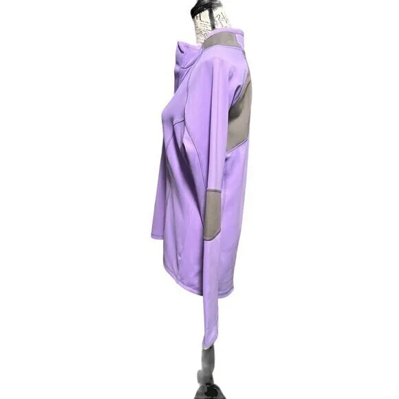 Athleta large long sleeve‎ 3/4 Front Zip, Lavender ￼front Zip Pocket Hi …