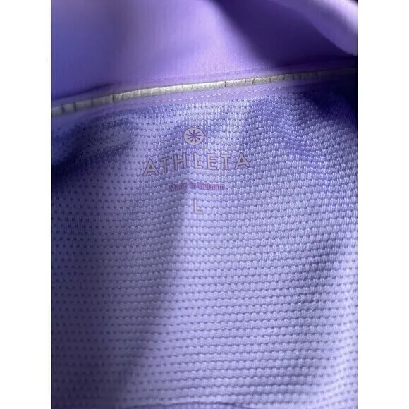 Athleta large long sleeve‎ 3/4 Front Zip, Lavender ￼front Zip Pocket Hi …