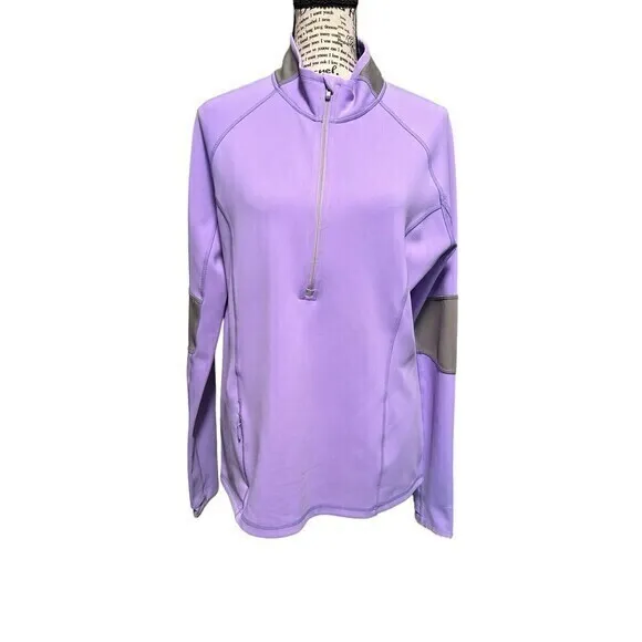 Athleta large long sleeve‎ 3/4 Front Zip, Lavender ￼front Zip Pocket Hi …