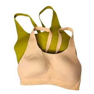 Athleta Women's Advance Bra B-G Size 32D Sunset Orange &amp; Oxidized Yellow Active