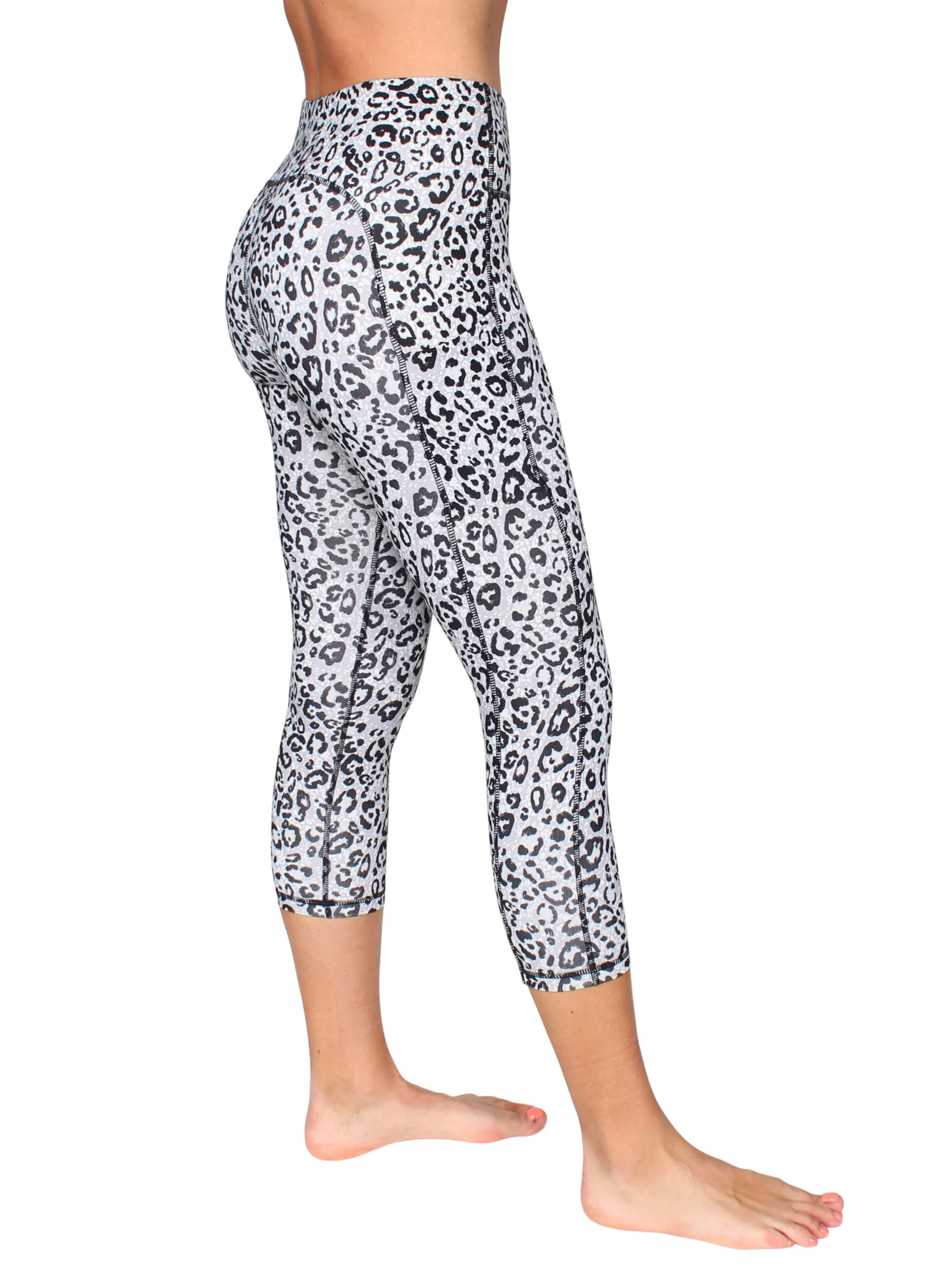 Awaken leopard 7/8 pocket tights - grey