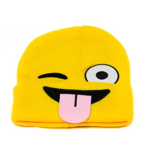 Beanie - Emoji Yellow Stuck Out Tongue