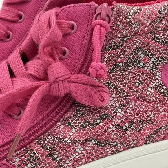Billy Classic DJR High II Shoes 6 Fuchsia Snake Pink Lace &amp; Easy Zipper NIB