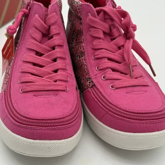 Billy Classic DJR High II Shoes 6 Fuchsia Snake Pink Lace &amp; Easy Zipper NIB