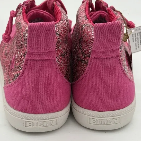 Billy Classic DJR High II Shoes 6 Fuchsia Snake Pink Lace &amp; Easy Zipper NIB