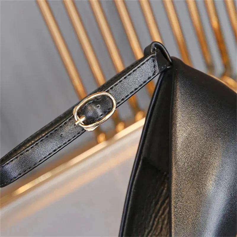 Black Pointed Toe Cross Buckle Strap Dance Shoes