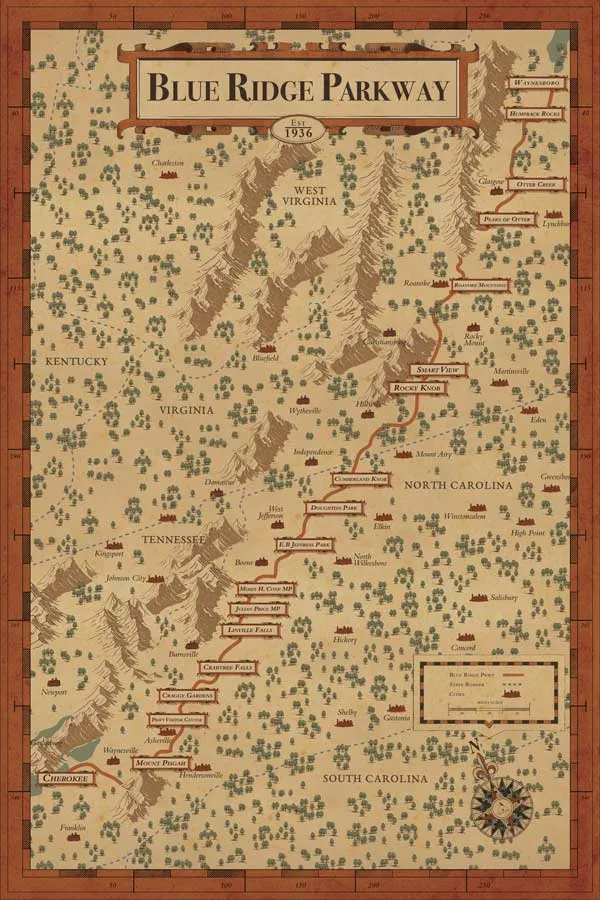 Blue Ridge Parkway Map