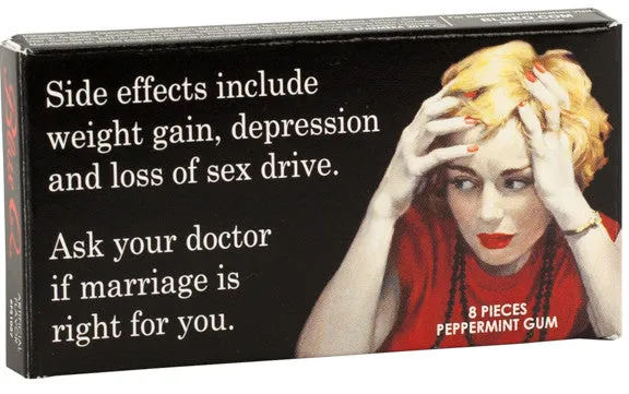 BlueQ Gum: Ask your doctor if marriage is right for you.