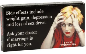 BlueQ Gum: Ask your doctor if marriage is right for you.