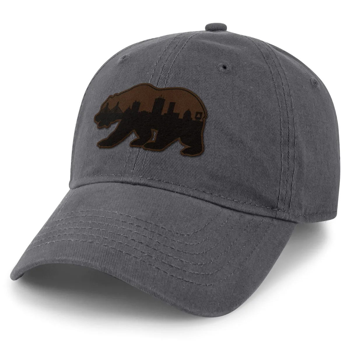 Boston Bear Skyline Leather Patch Dad Hat