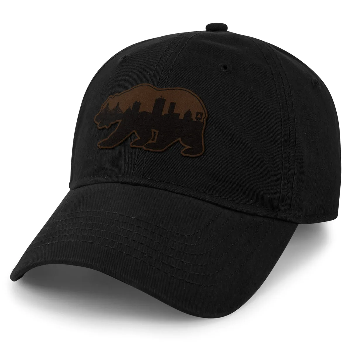 Boston Bear Skyline Leather Patch Dad Hat