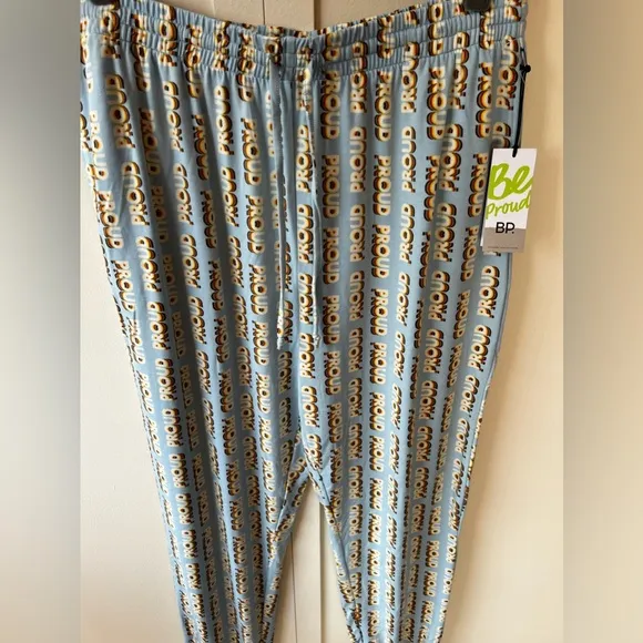 BP. Be Proud Pride Print NWT Gender Inclusive Joggers In Blue Falls Mania Size L