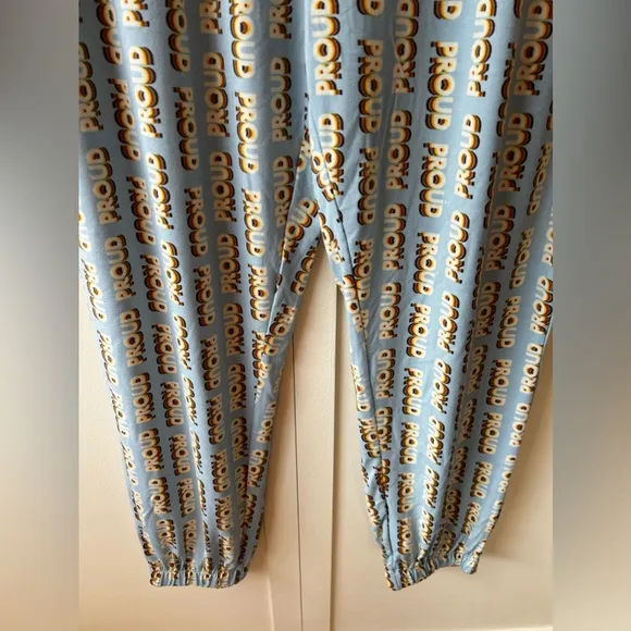 BP. Be Proud Pride Print NWT Gender Inclusive Joggers In Blue Falls Mania Size L