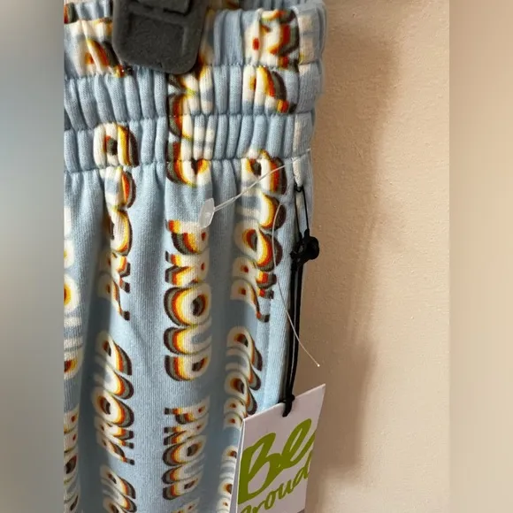 BP. Be Proud Pride Print NWT Gender Inclusive Joggers In Blue Falls Mania Size L