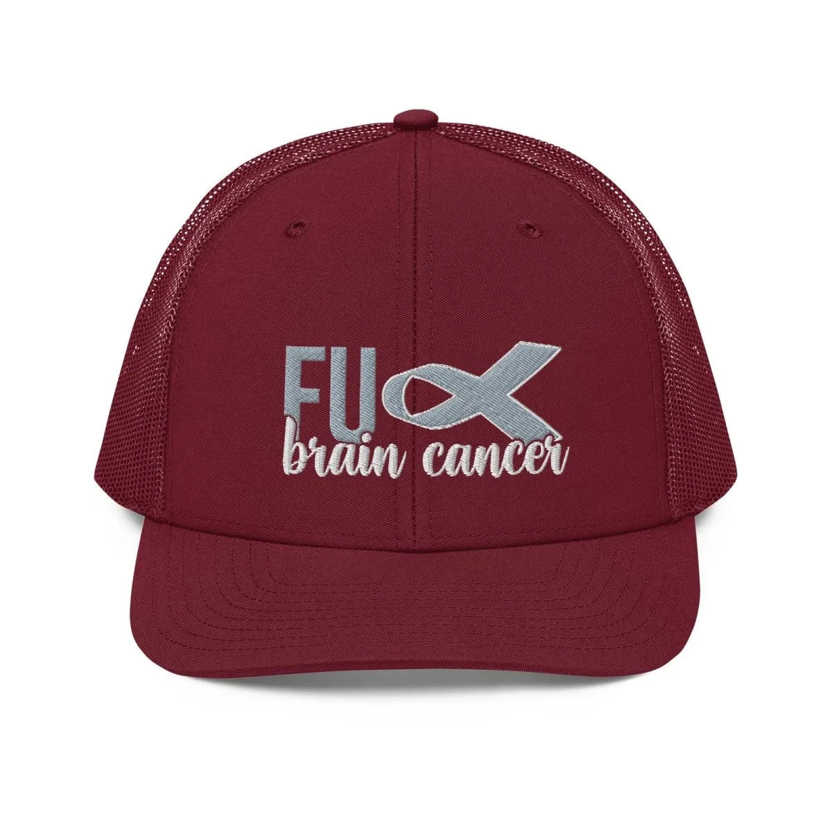 Brain Cancer FU Embroidered Trucker Cap