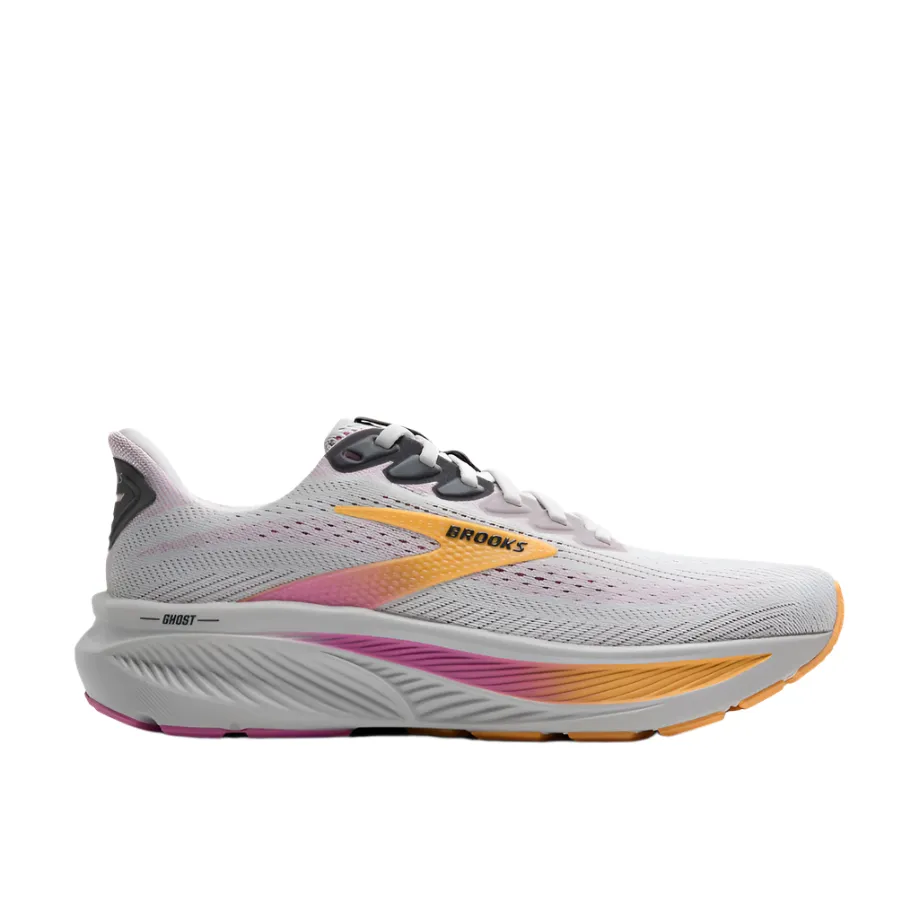 Brooks Women's Ghost 17 Dynamic Road Running Sneaker - Oyster/Apricot/Pink