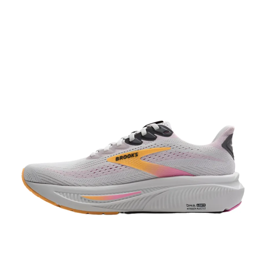 Brooks Women's Ghost 17 Dynamic Road Running Sneaker - Oyster/Apricot/Pink