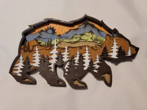 Burning Country - 3D Multi Layer Bear