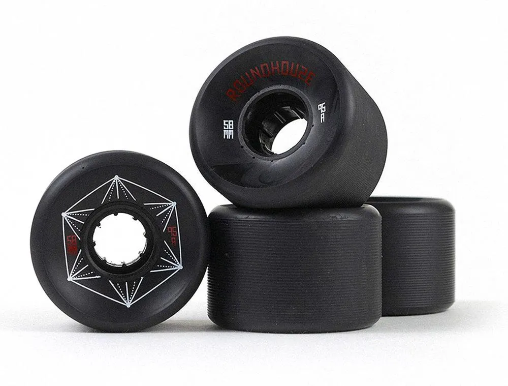 Carver Surfskate Cruiser Skateboard Wheels Roundhouse Park Black 95a 58mm
