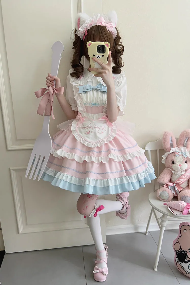 Cat Ear Story Multi-layer Ruffle Bowknot Sweet Lolita Jsk Dress 4 Colors