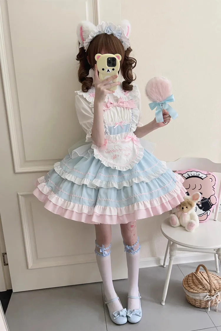 Cat Ear Story Multi-layer Ruffle Bowknot Sweet Lolita Jsk Dress 4 Colors