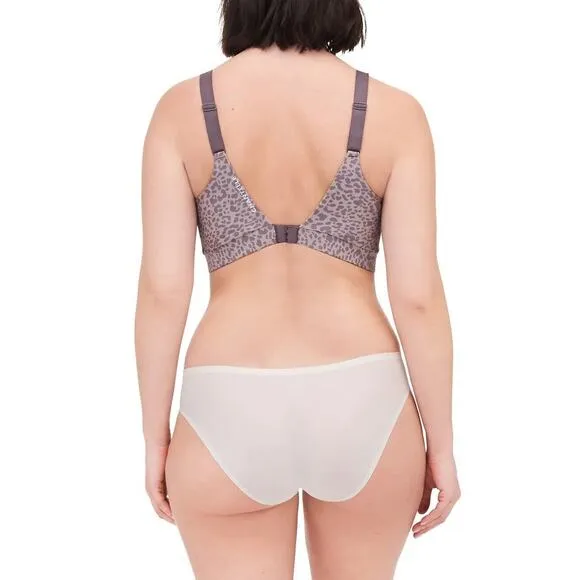Chantelle Women Taupe Leopard Printed Wireless Low Impact Yoga Sports Bra Size S