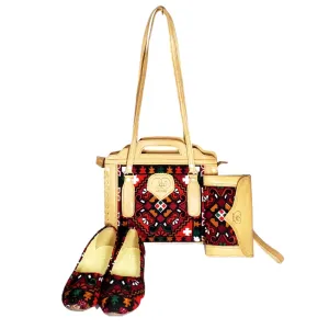 Chic Matching Bags and Shoes | Stylish Tote Bag with Clutch Purse and Ballet Shoes Nk-200