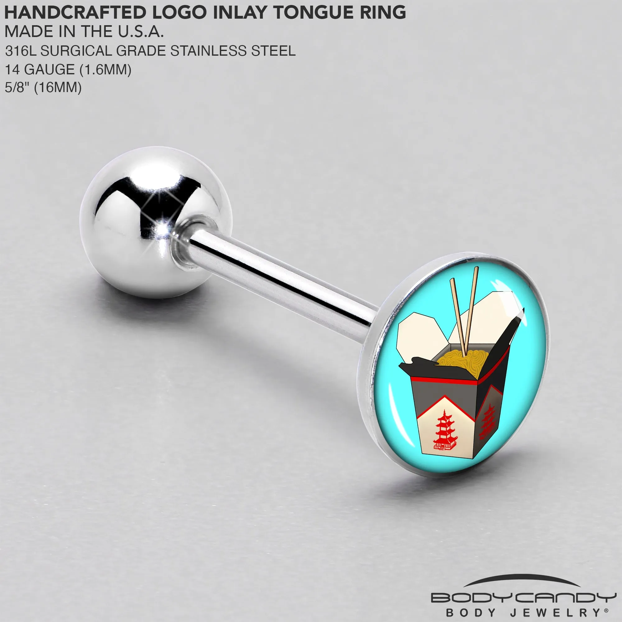 Chinese Take Out Barbell Tongue Ring