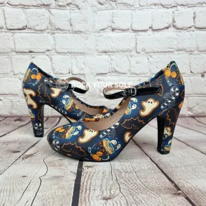 Christmas Ghost Tea 4inch heels with staps