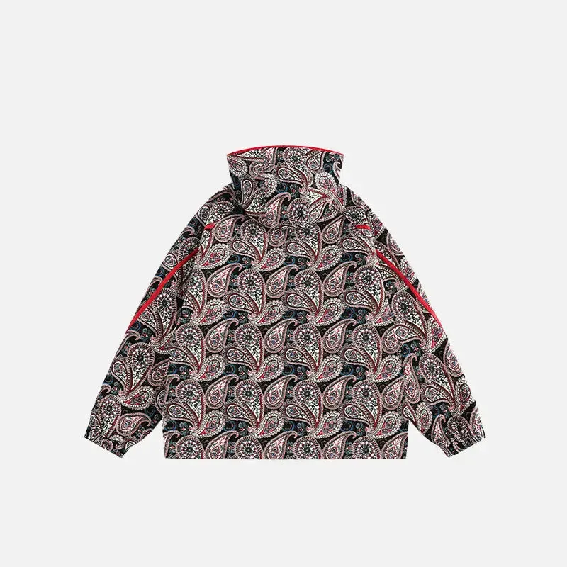 Colorful Y2K Cashew Flower Print Jacket in Luxurious Fabric
