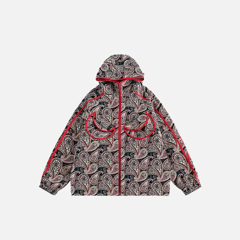 Colorful Y2K Cashew Flower Print Jacket in Luxurious Fabric