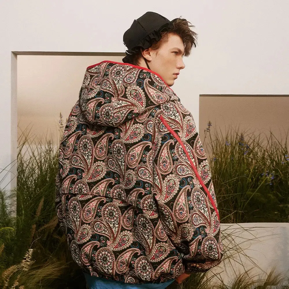 Colorful Y2K Cashew Flower Print Jacket in Luxurious Fabric