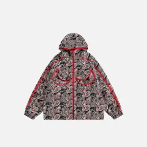 Colorful Y2K Cashew Flower Print Jacket in Luxurious Fabric