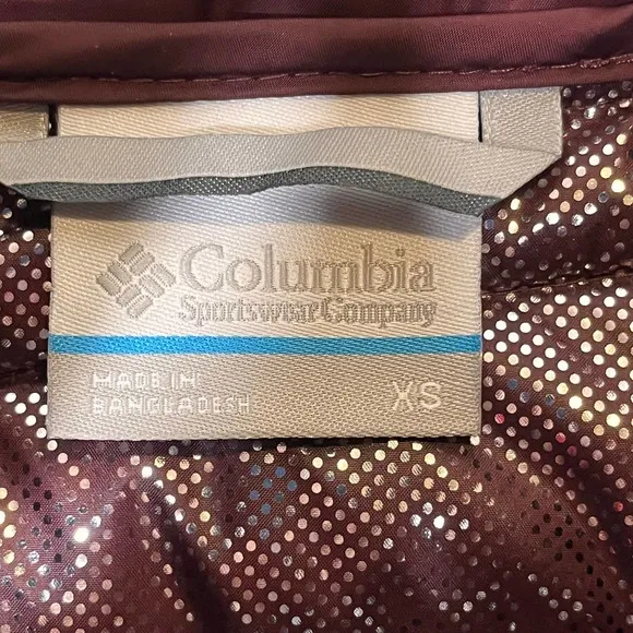 Columbia NEW Burgundy Puffer‎ Jacket Powder Lite Jacket XS NWT