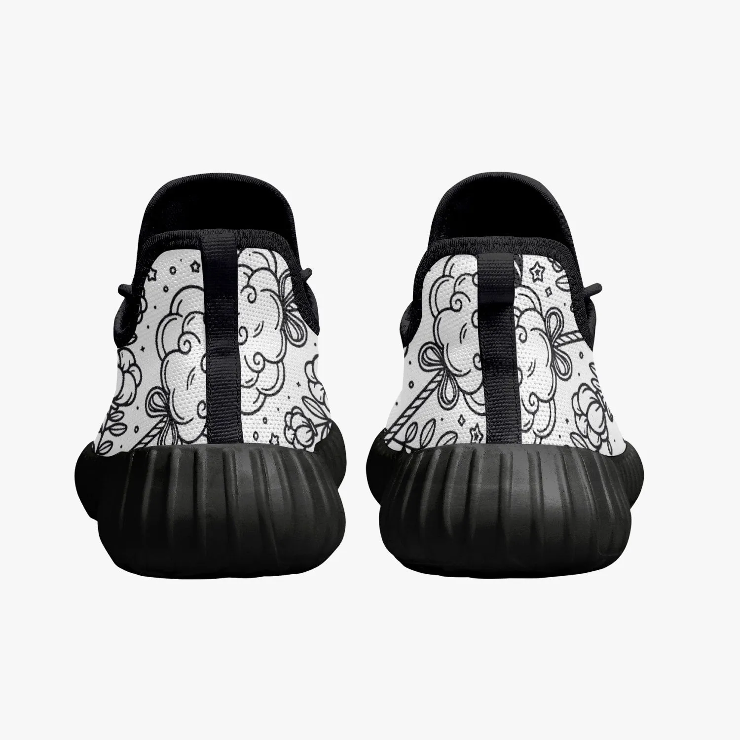 Cotton Candy -  Mesh Knit Sneakers - White/Black