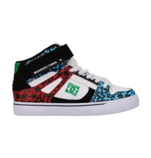 DC SHOES PURE HI TOP SE EV BLUE RED WHITE YOUTH TRAINERS