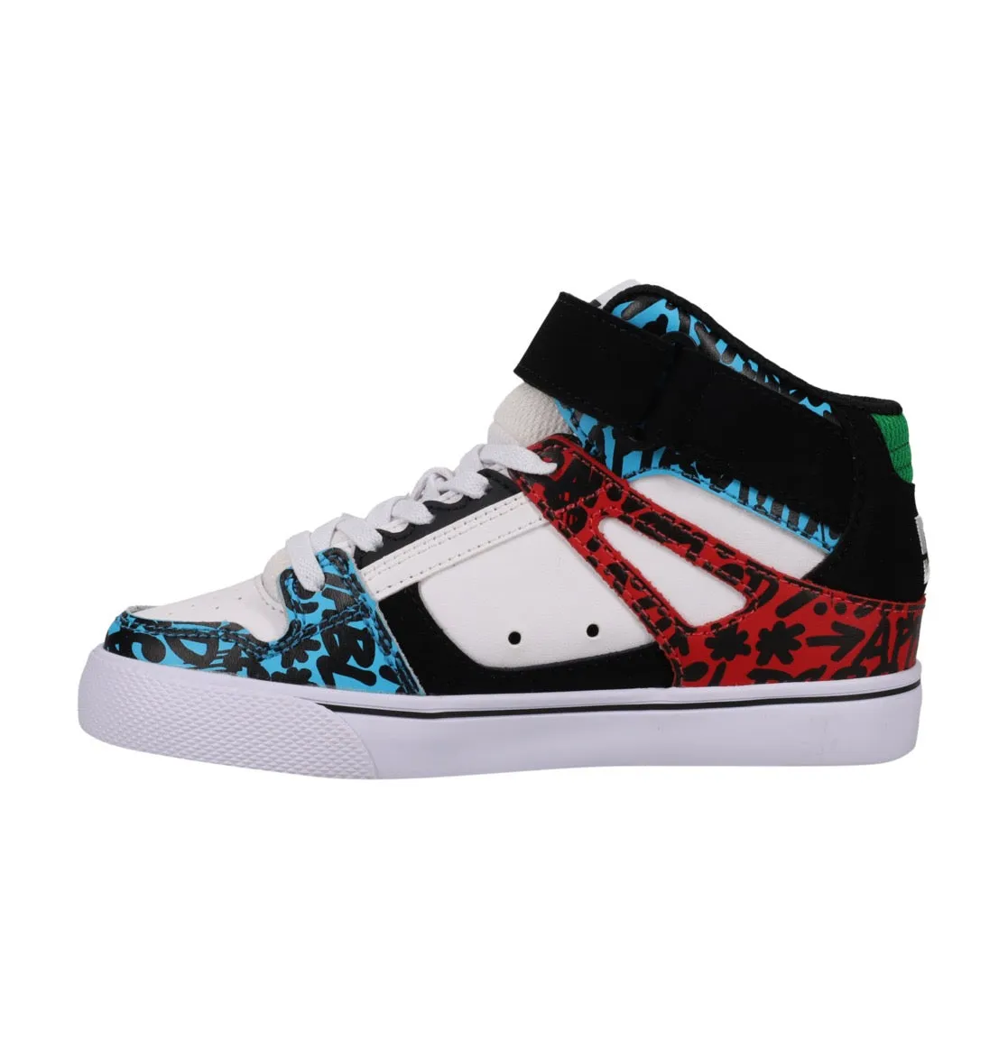 DC SHOES PURE HI TOP SE EV BLUE RED WHITE YOUTH TRAINERS