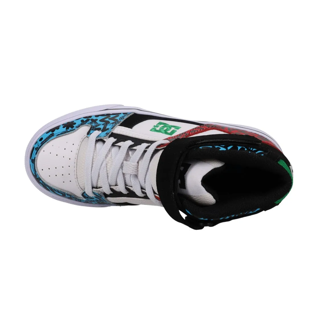 DC SHOES PURE HI TOP SE EV BLUE RED WHITE YOUTH TRAINERS