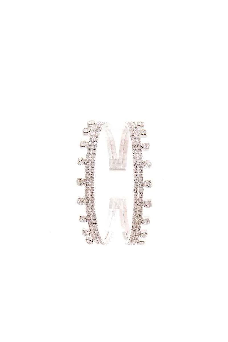 Double Layer Multi Rhinestone Bracelet