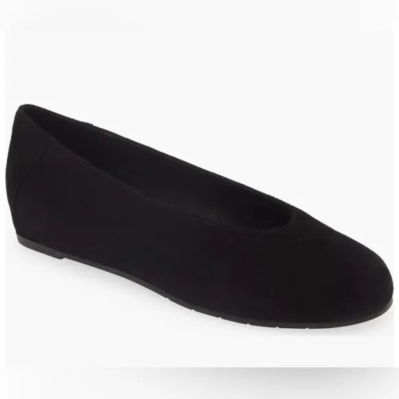 Eileen Fisher Women's 9 Una Hidden Wedge Ballet Flat Black Suede Leather
